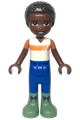 Friends Elijah, White and Orange Shirt, Blue Trousers, Sand Green Boots - frnd554