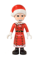 Santa wearing a red jacket and skirt with buttons and white trim, and a Santa hat - frnd560