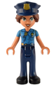 Isabella from Friends wearing a dark azure uniform, dark blue trousers, and a dark blue police hat - frnd575