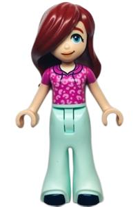 Friends Paisley - Paisley from Friends theme wearing a dark pink hoodie, light aqua bell-bottom trousers, and dark blue shoes - frnd582