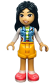 Liann from Friends theme wearing bright light blue vest, bright light orange shorts, and coral shoes - frnd583