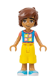 Leo from Friends theme with dark azure and coral hoodie, yellow trousers with large pockets, and medium azure shoes - frnd587