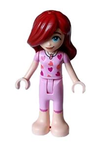 Friends Paisley - Paisley wearing bright pink pajamas with a top decorated with magenta and coral hearts - frnd603
