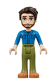 Jonathan from Friends theme wearing a dark azure shirt, olive green trousers, and medium nougat shoes - frnd619