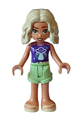 Nova from Friends theme wearing a dark purple and metallic pink shirt, yellowish green shorts, and bright light yellow sandals - frnd628