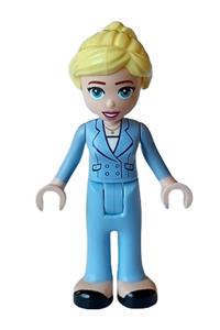 Friends Stephanie (Adult) - Adult Stephanie from Friends theme wearing a bright light blue suit with pockets and buttons, and black shoes - frnd632