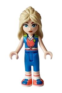 Friends Hanna - Hanna from Friends wears a blue, coral, and lime sports uniform - frnd640