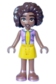 Friends Aliya - Medium Lavender Top, Yellow Skirt, Metallic Pink Sandals - frnd656