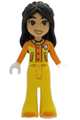 Liann from Friends wearing an orange and yellow ski suit with a jacket, bell-bottom trousers, and orange shoes - frnd661