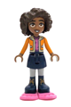 Aliya from Friends theme, wearing an orange jacket over a dark pink sweater, a dark blue skirt, and dark pink snowshoes - frnd664
