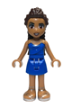 Adult Andrea from Friends theme wearing a blue halter dress with silver straps - frnd676