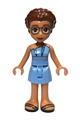 Adult Olivia in a bright light blue dress with black sandals - frnd679