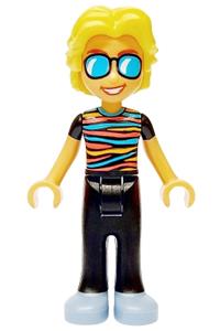 Friends Alexander - Alexander from the Friends theme wearing a striped top, black legs, and sand blue shoes - frnd709