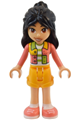 Liann from Friends theme, wearing a coral jacket, bright light orange shorts, and coral shoes - frnd717