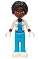 Alycia from Friends theme wearing white jacket over dark azure scrubs, dark azure trousers, and white shoes - frnd723