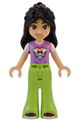 Friends Liann - Medium Lavender Top,  Lime Trousers Bell-Bottoms, Dark Red Shoes, Lopsided Smile - frnd728