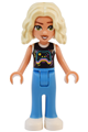Nova from Friends theme wearing a black and white shirt with video game controller, dark azure trousers, and white shoes - frnd729
