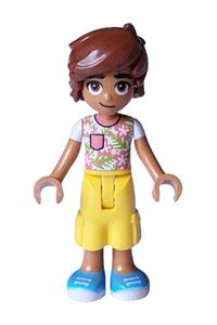 Friends Leo - Leo from Friends wearing a white shirt with coral flowers, yellow trousers with large pockets, and medium azure shoes - frnd731
