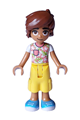 Leo from Friends wearing a white shirt with coral flowers, yellow trousers with large pockets, and medium azure shoes - frnd731