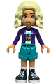 Friends Nova - Dark Purple Hoodie, White Shirt with Tent, Dark Turquoise Shorts, Black and White Boots - frnd738