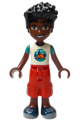 Zac from Friends, wearing a white t-shirt with a tent, red cropped trousers, and dark blue shoes - frnd742