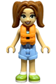 Candi from Friends theme wearing a dark turquoise swimsuit and an orange life jacket - frnd743