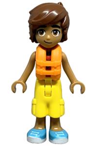Friends Leo  - Leo from Friends theme wearing a red and white sleeveless wetsuit, yellow cropped trousers, medium azure shoes, and an orange life jacket - frnd744
