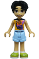 Niko from Friends theme in bright light orange sleeveless shirt, bright light blue shorts, and lime shoes - frnd752