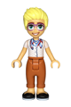 Olly from Friends wearing a white shirt with bandana, dark orange trousers, and black shoes - frnd769