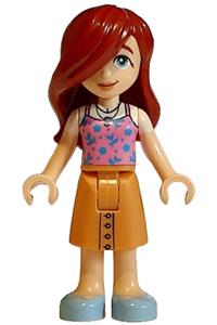 Friends Paisley - Paisley Friends mini-doll wearing a bright pink tank top, nougat mid-length skirt, and bright light blue shoes - frnd784