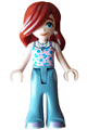 Paisley from the Friends series in a bright pink tank top, sand blue bell-bottom trousers, and medium lavender shoes - frnd800