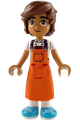 Leo is a friend wearing a reddish orange apron and medium azure shoes - frnd814