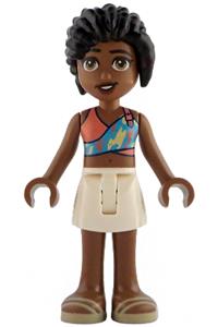 Friends Celine - Celine from Friends Coral with medium azure and bright light yellow top, white skirt, and tan sandals - frnd825