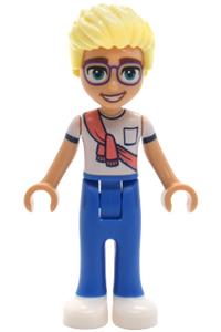 Friends Olly - Olly from Friends wearing a white shirt with a coral scarf, blue trousers, and white shoes - frnd834