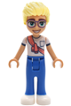 Olly from Friends wearing a white shirt with a coral scarf, blue trousers, and white shoes - frnd834