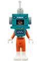 Zac wearing a dark turquoise and orange robot costume - frnd839