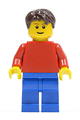 Plain Red Torso with Red Arms, Blue Legs, Dark Brown Short Tousled Hair - game008