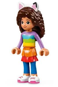 Gabby - Gabby wears a striped shirt and a layered skirt over blue leggings - gdh006