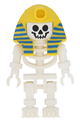 Skeleton with standard skull, yellow mummy headdress with pattern - gen006