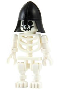 Soldier Skeleton Minifigure - Skeleton wearing a black neck protector helmet with a standard skull - gen009