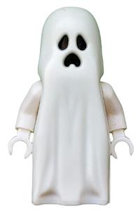Ghost Minifigure - Ghost with pointed top shroud and ball and chain - gen044