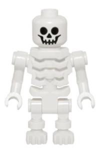 Skeleton Minifigure - Skeleton minifigure with standard skull, angular rib cage, and mechanical arms - gen066