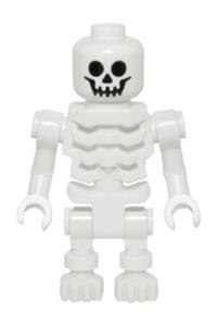 Skeleton Minifigure - Skeleton with a standard skull, angular rib cage, and bent arms - gen069