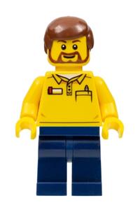 Lego Store Employee, Dark Blue Legs, Brown Beard gen083