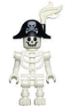 Skeleton with bent arms vertical grip, wearing a bicorne with large skull and crossbones, and a white plume - gen135