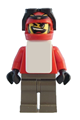 Snowboarder, Red Shirt, Dark Gray Legs, White Vest - gg005