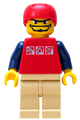 Street hockey player with a red torso and tan legs - hky010