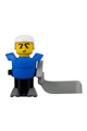 McDonald's sports series hockey player with blue torso and sticker-less black base - hky011