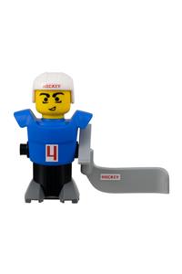 McDonald's Sports Hockey Player - McDonald's Sports Hockey Player with blue torso and black base featuring stickers - hky011s