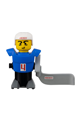 McDonald's Sports Hockey Player with blue torso and black base featuring stickers - hky011s
